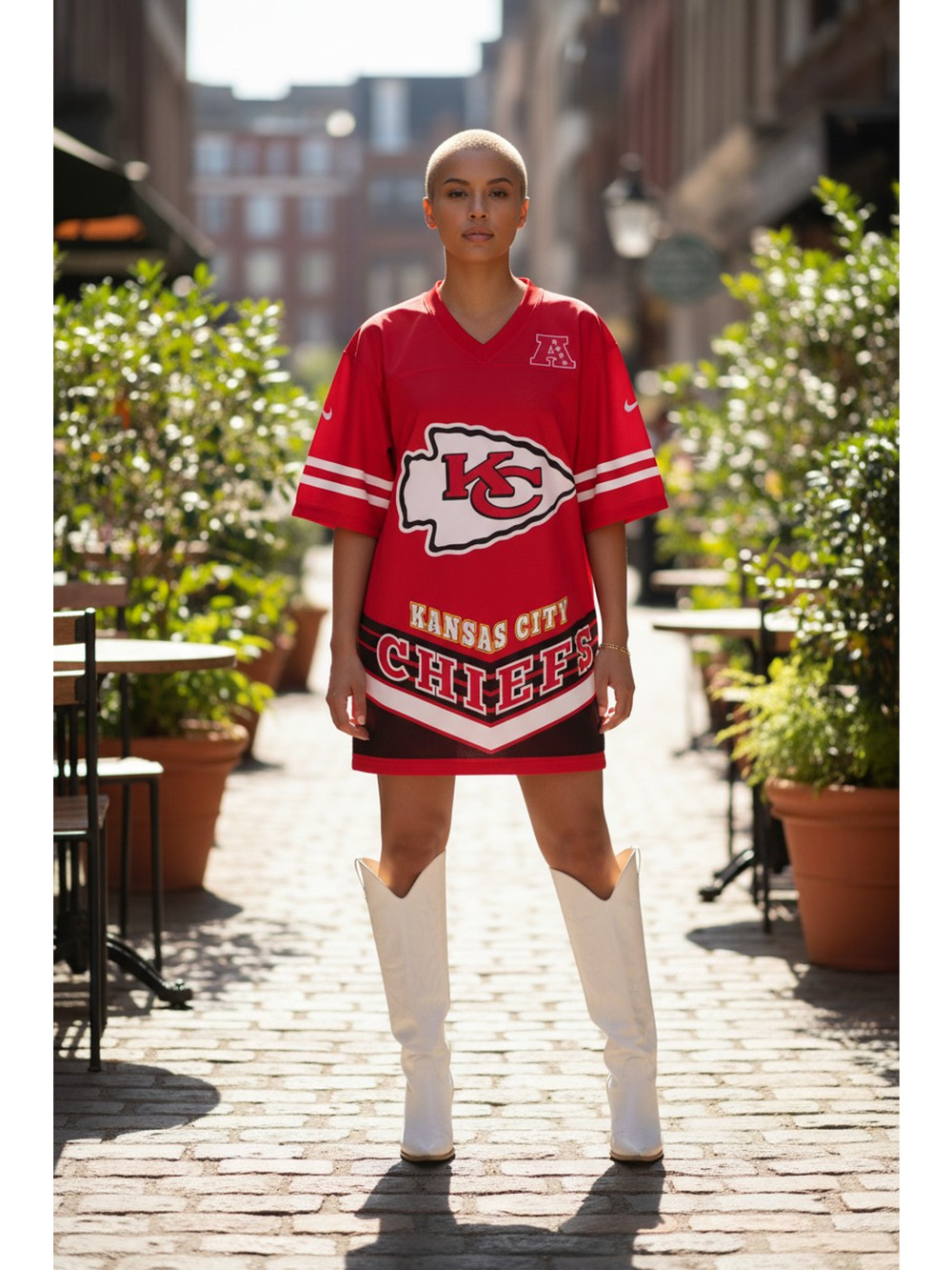 Kansas City Chiefs T-shirt Dress - Team Jersey Style.         (factory misprint)